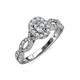 5 - Susan Prima 0.72 ctw Natural Diamond Oval Cut (5x3 mm) Halo Engagement Ring 