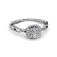 2 - Yesenia Prima 0.74 ctw Lab Grown Diamond Round (3.30 mm) & Natural Diamond Round (1.30 mm) Halo Engagement Ring 