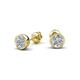5 - Caryl GIA Certified Natural Round Diamond 1.00 ctw (SI/G) Euro Bezel Set Solitaire Stud Earrings 