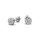 5 - Caryl  Natural Round Diamond 0.70 ctw (SI/G) Euro Bezel Set Solitaire Stud Earrings 