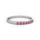 5 - Abila 0.70 ctw (2.50 mm) Princess Cut Rhodolite Garnet 7 Stone Wedding Band 