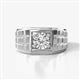 1 - Kellan 1.00 ct (6.50 mm) IGI Certified Lab Grown Diamond Geometric Square Side Design Solitaire Men Band 