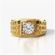 1 - Kellan 1.00 ct (6.50 mm) IGI Certified Lab Grown Diamond Geometric Square Side Design Solitaire Men Band 