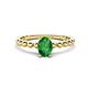 1 - Helen Bold 0.55 ct Green Garnet Oval Cut (6x4 mm) Solitaire Promise Ring 