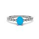 1 - Helen Bold 0.35 ct Turquoise Oval Cut (6x4 mm) Solitaire Promise Ring 