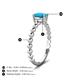 3 - Helen Bold 0.35 ct Turquoise Oval Cut (6x4 mm) Solitaire Promise Ring 