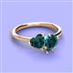 3 - Sasha Heart & Pear Shape London Blue Topaz 2 Stone Duo Ring 