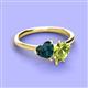 3 - Sasha Heart Shape London Blue Topaz & Pear Shape Peridot 2 Stone Duo Ring 