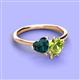 3 - Sasha Heart Shape London Blue Topaz & Pear Shape Peridot 2 Stone Duo Ring 