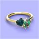 3 - Sasha Heart Shape London Blue Topaz & Pear Shape Lab Created Alexandrite 2 Stone Duo Ring 