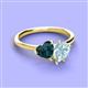 3 - Sasha Heart Shape London Blue Topaz & Pear Shape Aquamarine 2 Stone Duo Ring 