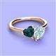 3 - Sasha Heart Shape London Blue Topaz & Pear Shape Aquamarine 2 Stone Duo Ring 