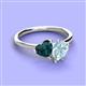 3 - Sasha Heart Shape London Blue Topaz & Pear Shape Aquamarine 2 Stone Duo Ring 