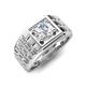 4 - Kellan 1.00 ct (6.50 mm) IGI Certified Lab Grown Diamond Geometric Square Side Design Solitaire Men Band 