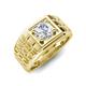 4 - Kellan 1.00 ct (6.50 mm) IGI Certified Lab Grown Diamond Geometric Square Side Design Solitaire Men Band 