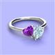 3 - Sasha Heart Shape Amethyst & Pear Shape Aquamarine 2 Stone Duo Ring 