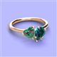 3 - Sasha Heart Shape Lab Created Alexandrite & Pear Shape London Blue Topaz 2 Stone Duo Ring 