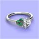 3 - Sasha IGI Certified Pear Shape Lab Grown Diamond & Heart Shape Lab Created Alexandrite 2 Stone Duo Ring 