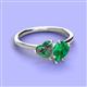 3 - Sasha Heart & Pear Shape Created Alexandrite & Created Emerald 2 Stone Duo Ring 