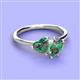 3 - Sasha Heart & Pear Shape Lab Created Alexandrite 2 Stone Duo Ring 