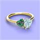 3 - Sasha Heart Shape Lab Created Alexandrite & Pear Shape Aquamarine 2 Stone Duo Ring 