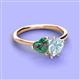 3 - Sasha Heart Shape Lab Created Alexandrite & Pear Shape Aquamarine 2 Stone Duo Ring 