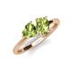 4 - Sasha Heart & Pear Shape Peridot 2 Stone Duo Ring 