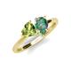 4 - Sasha Heart Shape Peridot & Pear Shape Lab Created Alexandrite 2 Stone Duo Ring 