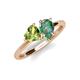 4 - Sasha Heart Shape Peridot & Pear Shape Lab Created Alexandrite 2 Stone Duo Ring 