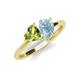 4 - Sasha Heart Shape Peridot & Pear Shape Aquamarine 2 Stone Duo Ring 