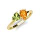 4 - Sasha Heart Shape Peridot & Pear Shape Citrine 2 Stone Duo Ring 