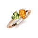 4 - Sasha Heart Shape Peridot & Pear Shape Citrine 2 Stone Duo Ring 