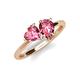 4 - Sasha Heart & Pear Shape Pink Tourmaline 2 Stone Duo Ring 