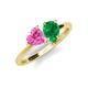 4 - Sasha Heart & Pear Shape Created Pink Sapphire & Created Emerald 2 Stone Duo Ring 