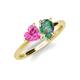 4 - Sasha Heart & Pear Shape Created Pink Sapphire & Created Alexandrite 2 Stone Duo Ring 