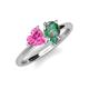 4 - Sasha Heart & Pear Shape Created Pink Sapphire & Created Alexandrite 2 Stone Duo Ring 