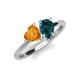 4 - Sasha Heart Shape Citrine & Pear Shape London Blue Topaz 2 Stone Duo Ring 