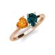 4 - Sasha Heart Shape Citrine & Pear Shape London Blue Topaz 2 Stone Duo Ring 