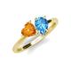 4 - Sasha Heart Shape Citrine & Pear Shape Blue Topaz 2 Stone Duo Ring 