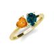 4 - Sasha Heart Shape Citrine & Pear Shape London Blue Topaz 2 Stone Duo Ring 