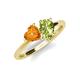 4 - Sasha Heart Shape Citrine & Pear Shape Peridot 2 Stone Duo Ring 