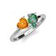 4 - Sasha Heart Shape Citrine & Pear Shape Lab Created Alexandrite 2 Stone Duo Ring 