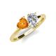 4 - Sasha IGI Certified Pear Shape Lab Grown Diamond & Heart Shape Citrine 2 Stone Duo Ring 