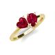 4 - Sasha Heart & Pear Shape Lab Created Ruby 2 Stone Duo Ring 