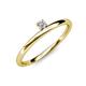 3 - Celeste Bold 0.10 ct Natural Diamond Round (3.00 mm) Solitaire Asymmetrical Stackable Ring 