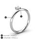 5 - Celeste Bold 0.50 ct GIA Certified Natural Diamond Round (5.00 mm) Solitaire Asymmetrical Stackable Ring 