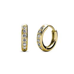 Cianna Petite Natural Diamonds Hoop Earrings Round Petite Natural Diamonds Huggies Hoop Earrings Ctw in K Yellow Gold