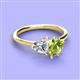 3 - Sasha IGI Certified Heart Shape Lab Grown Diamond & Pear Shape Peridot Stone Duo Ring 