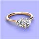 3 - Sasha IGI Certified Pear Shape Lab Grown Diamond & Heart Shape Forever Brilliant Moissanite 2 Stone Duo Ring 
