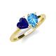 4 - Sasha Heart Shape Lab Created Blue Sapphire & Pear Shape Blue Topaz 2 Stone Duo Ring 